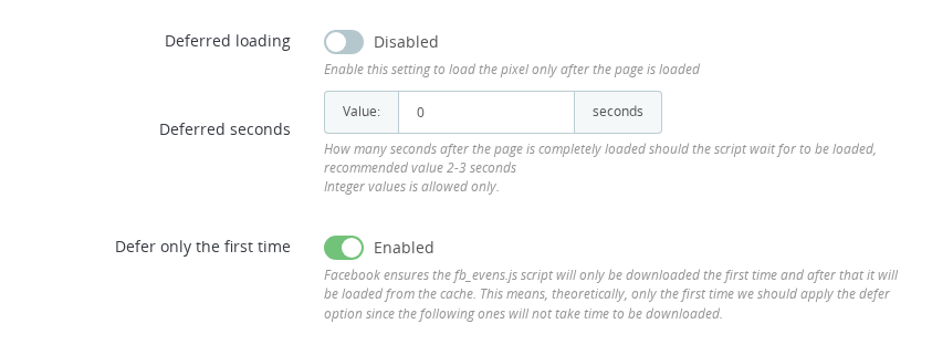 Pixel Plus — Advanced Options section containing the Deferred Pixel Loading setting