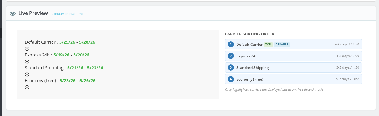 Estimated Delivery — CSS Customization design panel in the Display Builder