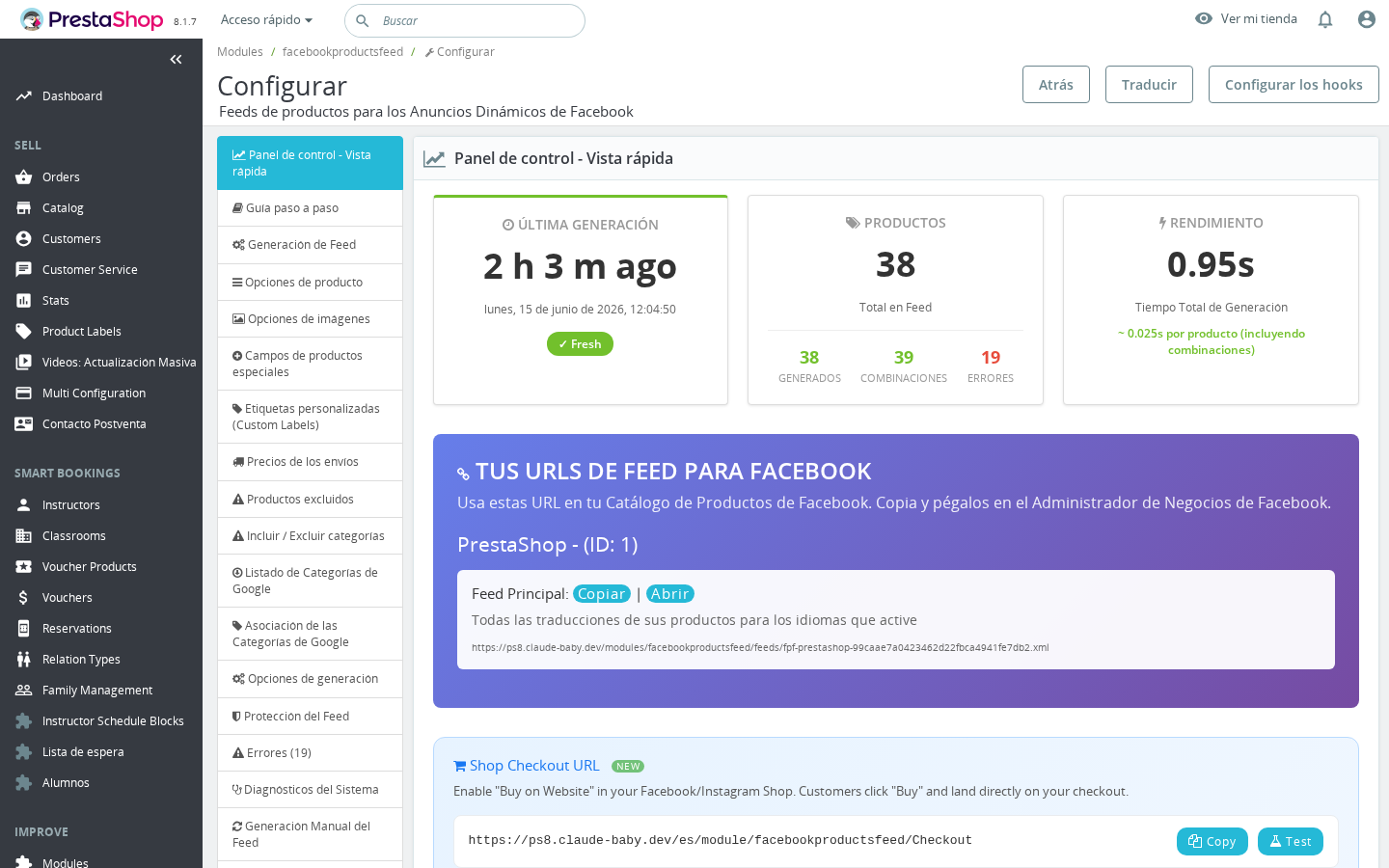 Pannello di configurazione Etichette Personalizzate con i cinque menu a tendina degli slot